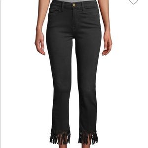 Frame Denim Le High Straight Fringe Hem Jeans